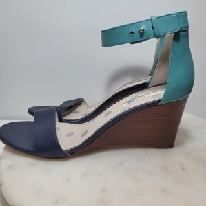 Boden Women's Gemma Ankle Strap Wedge Sandals Size 41 Colorblock